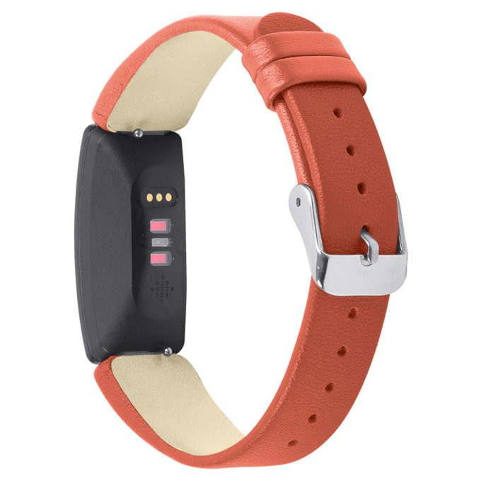 Fb.l32.12 Back Orange StrapsCo Smooth Leather Watch Band Strap For Fitbit Inspire & Inspire HR