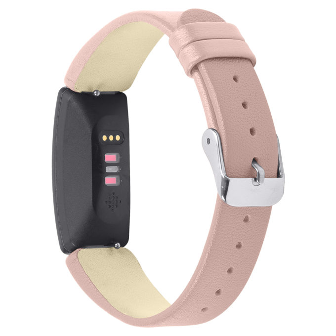 Fb.l32.13 Back Pink StrapsCo Smooth Leather Watch Band Strap For Fitbit Inspire & Inspire HR