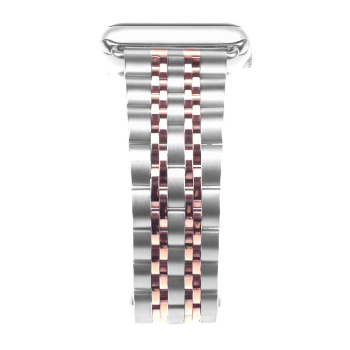 A.m4.ss.rg Alt Silver & Rose Gold StrapsCo Stainless Steel Link Watch Band Strap For Apple Watch Series 1234 38mm 40mm 42mm 44mm