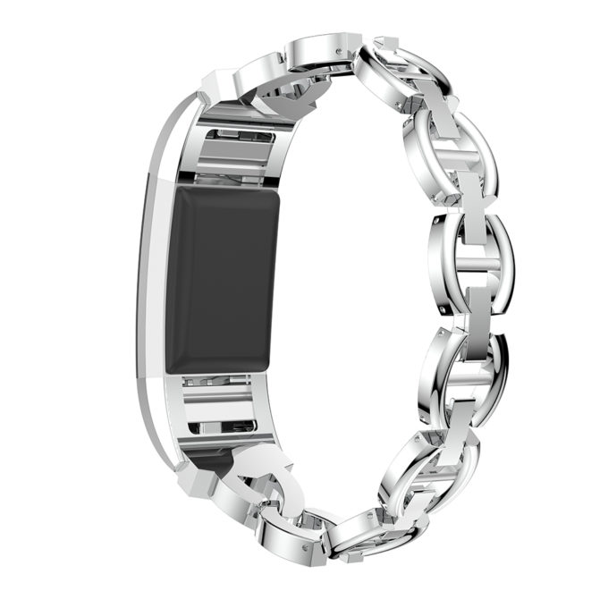 Fb.m75.ss Main Silver StrapsCo Alloy Watch Bracelet Band Strap With Rhinestones For Fitbit Charge 2