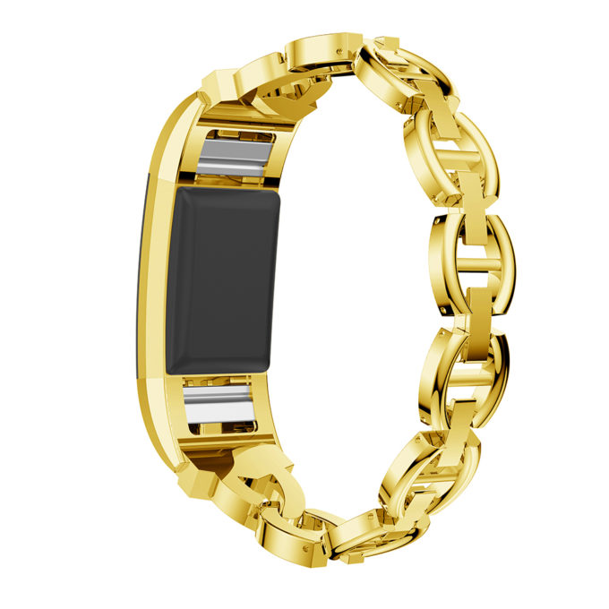 Fb.m75.yg Main Yellow Gold StrapsCo Alloy Watch Bracelet Band Strap With Rhinestones For Fitbit Charge 2
