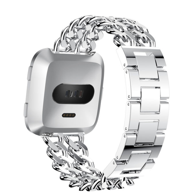 Fb.m86.ss Main Silver StrapsCo Alloy Chain Link Watch Bracelet Band Strap For Fitbit Versa