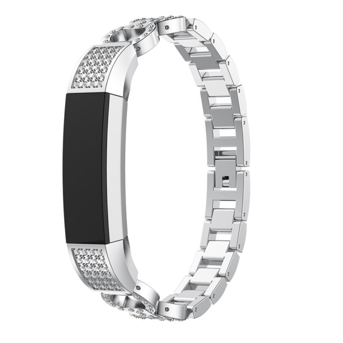 Fb.m89.ss Front Silver StrapsCo Alloy Watch Bracelet Band Strap With Rhinestones For Fitbit Alta & Alta HR