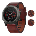 G.l2.2.mb Gallery Brown StrapsCo QuickFit 26 Leather Watch Band Strap With Black Buckle For Garmin Fenix 5X & 3 & 3 HR