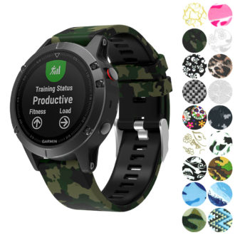 G.r30.b Gallery Army Camo StrapsCo QuickFit 22 Silicone Rubber Watch Band Strap For Garmin Fenix 5 & Forerunner 935 & Instinct