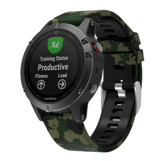 G.r30.b Main Army Camo StrapsCo QuickFit 22 Silicone Rubber Watch Band Strap For Garmin Fenix 5 & Forerunner 935 & Instinct