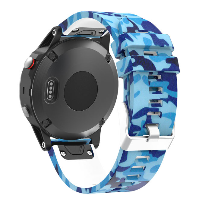 G.r30.h Back Blue Camo StrapsCo QuickFit 22 Silicone Rubber Watch Band Strap For Garmin Fenix 5 & Forerunner 935 & Instinct