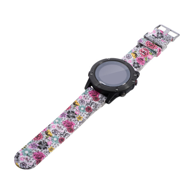 G.r31.b Alt Floral Paisley StrapsCo QuickFit 22 Silicone Rubber Watch Band Strap For Garmin Fenix 5 & Forerunner 935 & Instinct