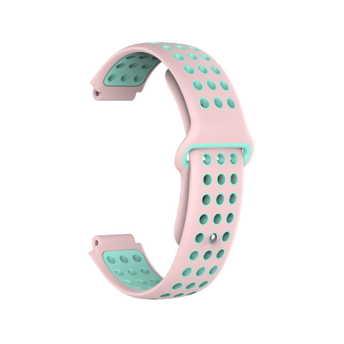 G.r33.13.11 Back Pink & Mint Green StrapsCo Perforated Silicone Rubber Watch Band Strap For Garmin Forerunner & Approach