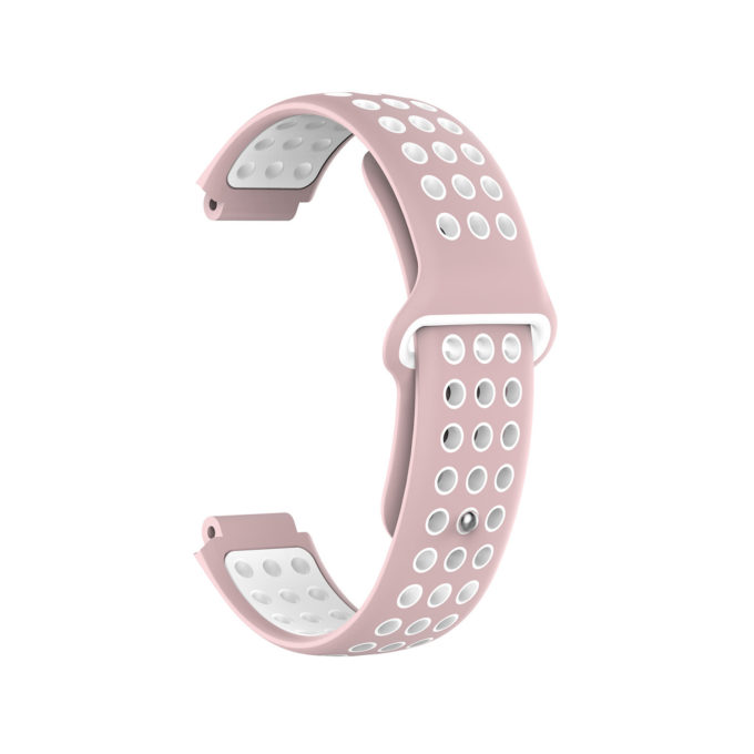 G.r33.13.22 Back Pink & White StrapsCo Perforated Silicone Rubber Watch Band Strap For Garmin Forerunner & Approach
