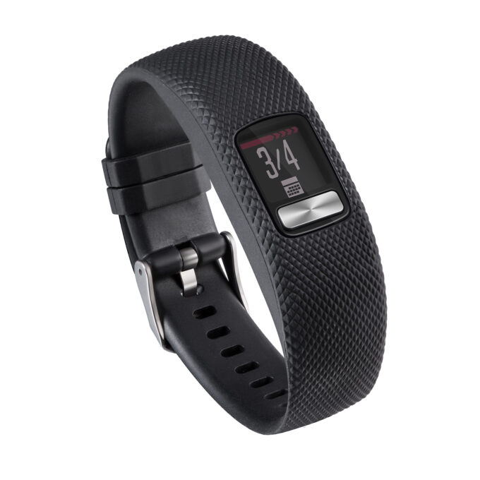 G.r38.1 Main Black StrapsCo Silicone Rubber Watch Band Strap For Garmin Vivofit 4 Small Large