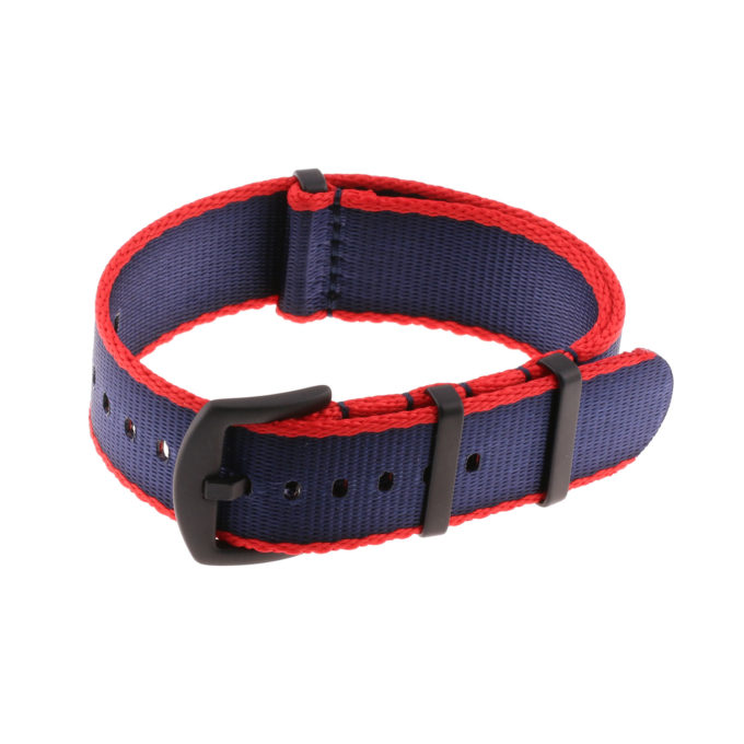 Nt4.nl.6.5.mb Main Red & Dark Blue StrapsCo Premium Woven Nylon Seatbelt NATO Watch Band Strap With Black Buckle 18mm 20mm 22mm 24mm