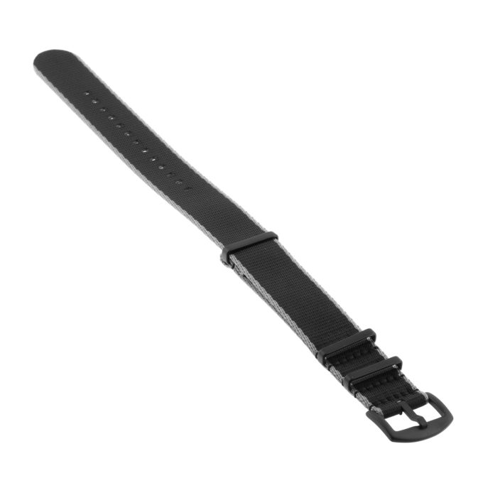 Nt4.nl.7.1.mb Angle Grey & Black StrapsCo Premium Woven Nylon Seatbelt NATO Watch Band Strap With Black Buckle 18mm 20mm 22mm 24mm