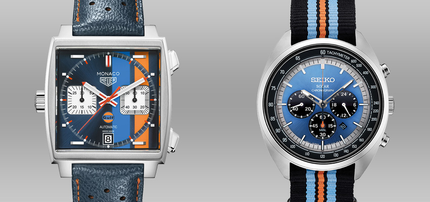 Splurge Vs Save Less Expensive Alternatives To Famous Luxury Watches Tag Heuer Monaco Gulf Racing Seiko Recraft Ssc667