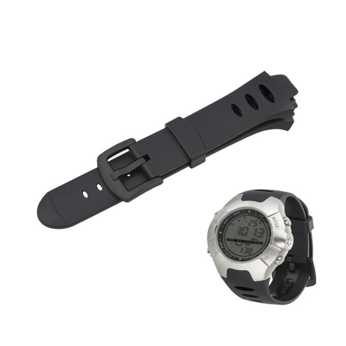 Su.r16.1.mb Main Black (Black Buckle) StrapsCo Black Silicone Rubber Watch Band Strap Compatible With Suunto Observer SR & X6HRM