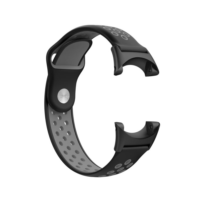 Su.r21 Alt Black & Grey StrapsCo Perforated Silicone Rubber Watch Band Strap Compatible With Suunto Core