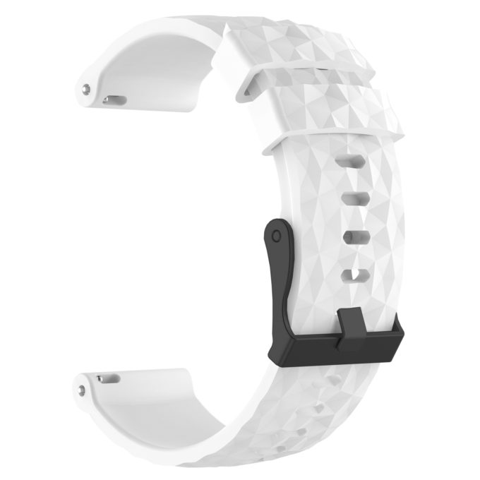 Su.r22.22.mb Back White StrapsCo Silicone Rubber Watch Band Strap With Black Buckle Compatible With Suunto Spartan Sport Wrist HR Baro