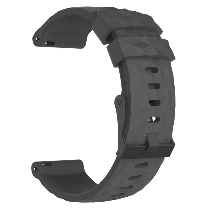 Su.r22.7.mb Back Grey StrapsCo Silicone Rubber Watch Band Strap With Black Buckle Compatible With Suunto Spartan Sport Wrist HR Baro
