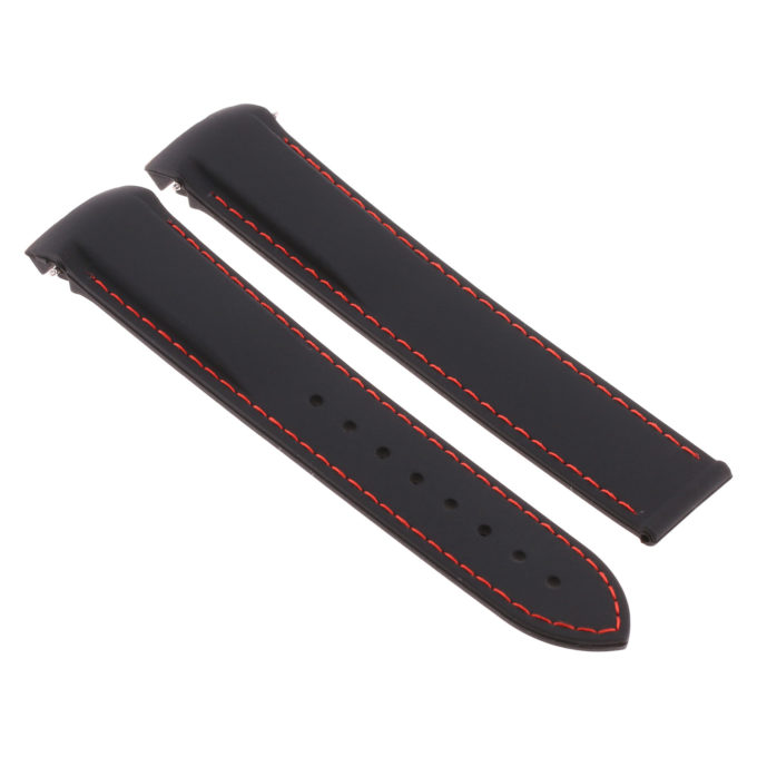 R.om4.1.6 Main Black & Red Strapsco Silicone Rubber Watch Band For Omega Seamaster Planet Ocean