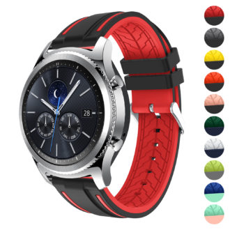 S.r8.1.6 Gallery Black & Red StrapsCo Silicone Rubber Watch Strap With Quick Release Compatible With Samsung Galaxy Watch Gear S3 Classic Frontier Gear Live