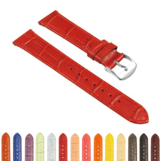 St20.6 Gallery Red Ladies Crocodile Leather Watch Band Strap