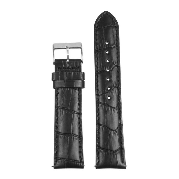 St21.1.1 Up Black Crocodile Embossed Leather Watch Band