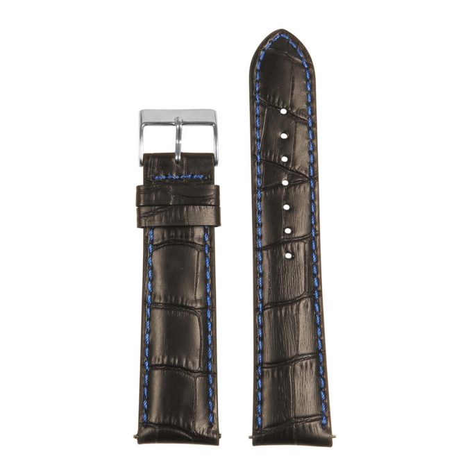 St21.1.5 Up Black & Blue Crocodile Embossed Leather Watch Band
