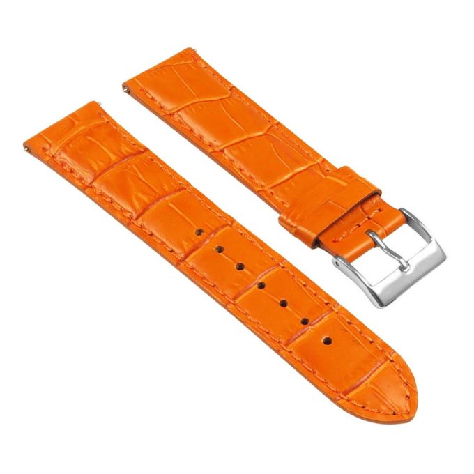 St21.12.12 Angle Orange Crocodile Embossed Leather Watch Band