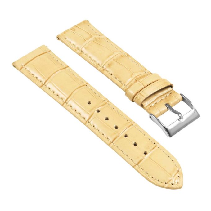 St21.17.17 Angle Beige Crocodile Embossed Leather Watch Band