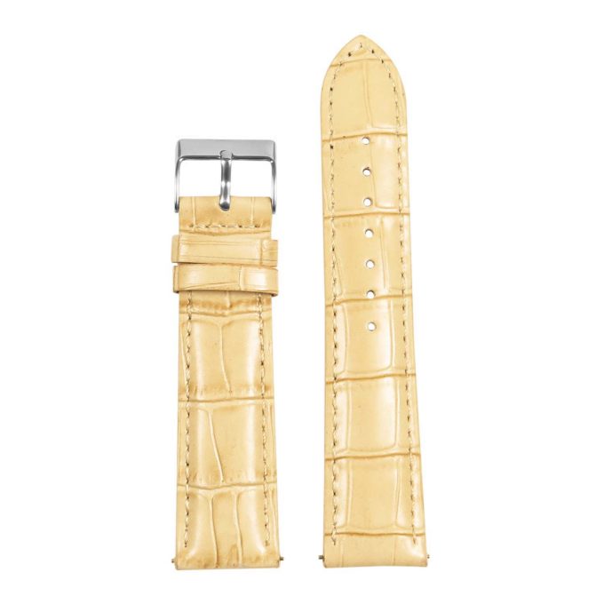 St21.17.17 Up Beige Crocodile Embossed Leather Watch Band