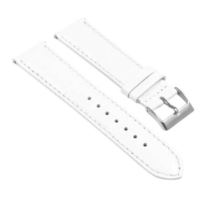 St21.22.22 Angle White Crocodile Embossed Leather Watch Band