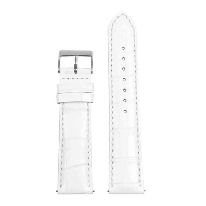 St21.22.22 Up White Crocodile Embossed Leather Watch Band