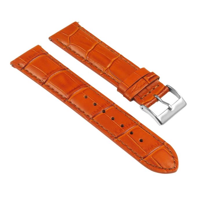 St21.3.3 Angle Tan Crocodile Embossed Leather Watch Band