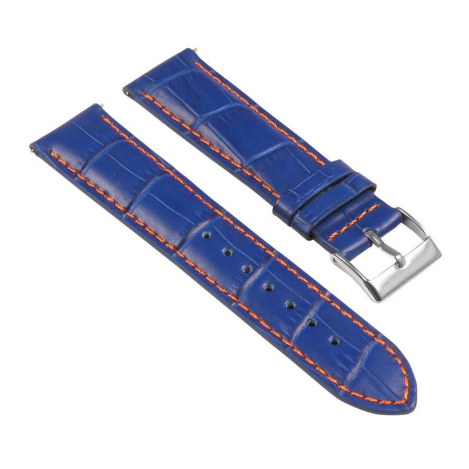 St21.5.12 Angle Blue & Orange Crocodile Embossed Leather Watch Band
