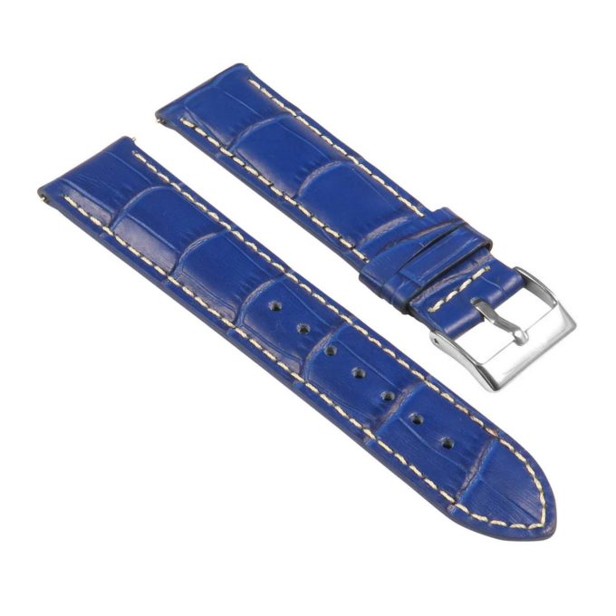 St21.5.22 Angle Blue & White Crocodile Embossed Leather Watch Band