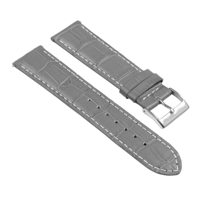 St21.7.22 Angle Grey & White Crocodile Embossed Leather Watch Band