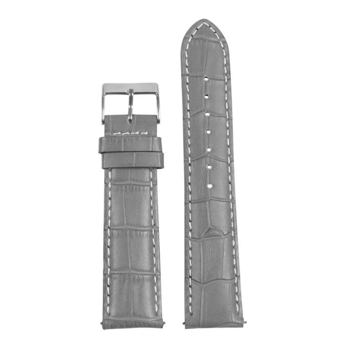 St21.7.22 Up Grey & White Crocodile Embossed Leather Watch Band