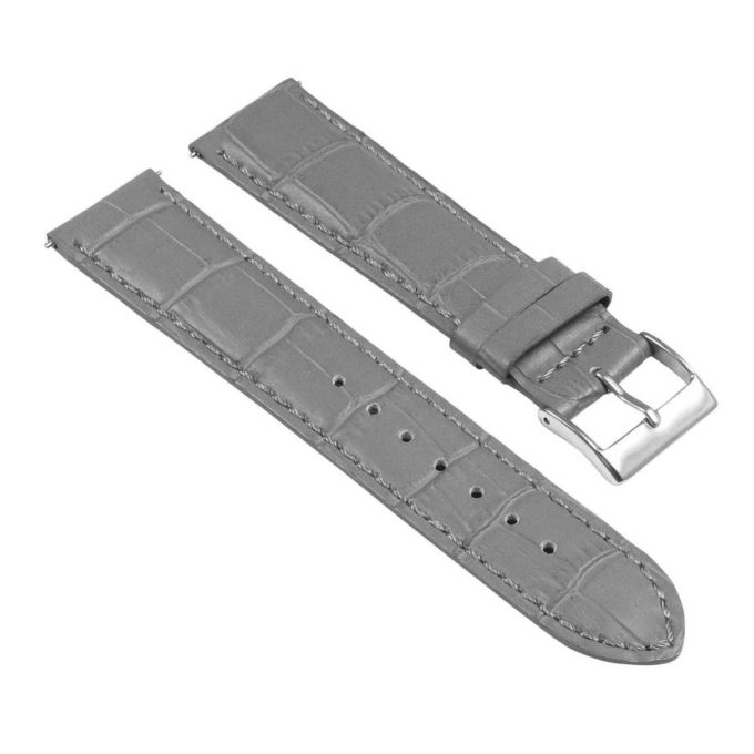 St21.7.7 Angle Grey Crocodile Embossed Leather Watch Band