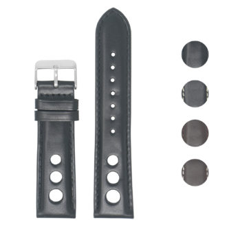 X4.1.1 Gallery Black StrapsCo Water Resistant Leather Rally Watch Band Strap 18mm 20mm 22mm
