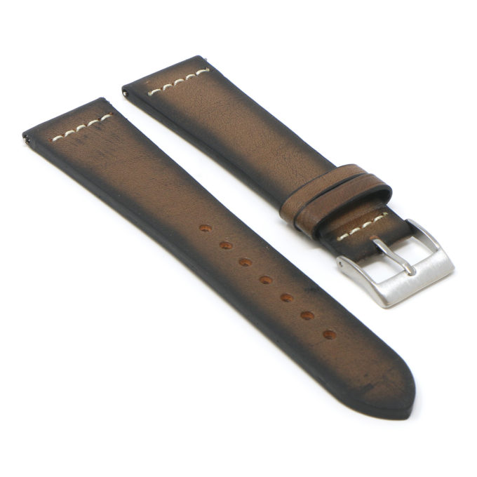 DASSARI Angle Brown Kingwood III Premium Vintage Leather Watch Band Strap