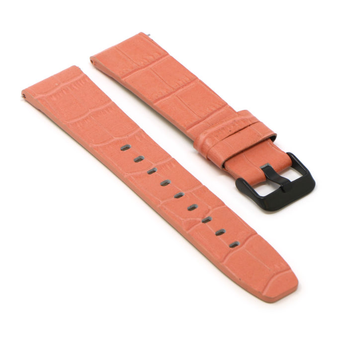 Fb.l29.13.mb Angle Pink (Black Buckle) StrapsCo Crocodile Croc Leather Watch Band Strap For Fitbit Versa