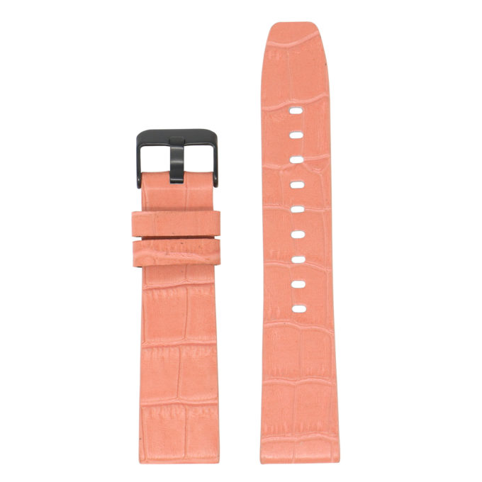 Fb.l29.13.mb Main Pink (Black Buckle) StrapsCo Crocodile Croc Leather Watch Band Strap For Fitbit Versa