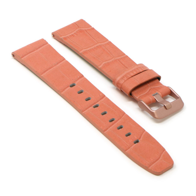 Fb.l29.13.rg Angle Pink (Rose Gold Buckle) StrapsCo Crocodile Croc Leather Watch Band Strap For Fitbit Versa