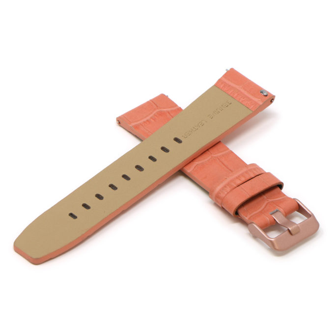 Fb.l29.13.rg Cross Pink (Rose Gold Buckle) StrapsCo Crocodile Croc Leather Watch Band Strap For Fitbit Versa