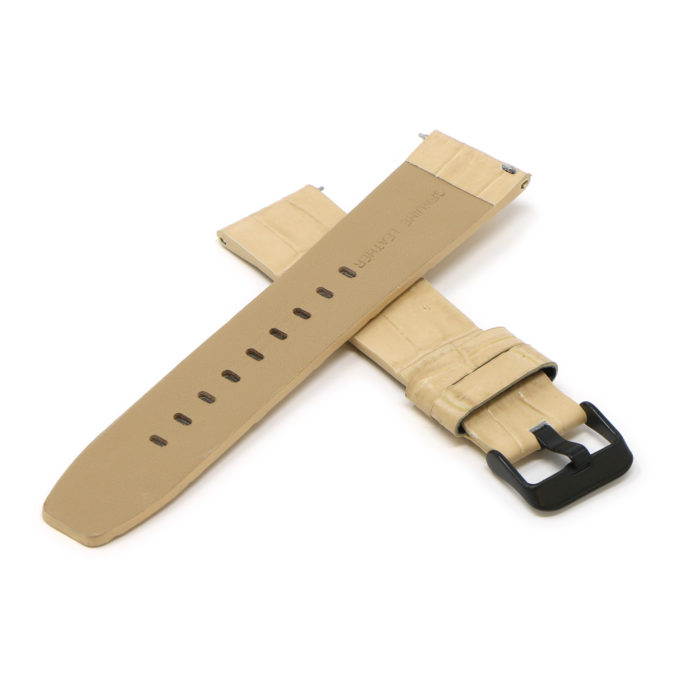 Fb.l29.17.mb Cross Beige (Black Buckle) StrapsCo Crocodile Croc Leather Watch Band Strap For Fitbit Versa