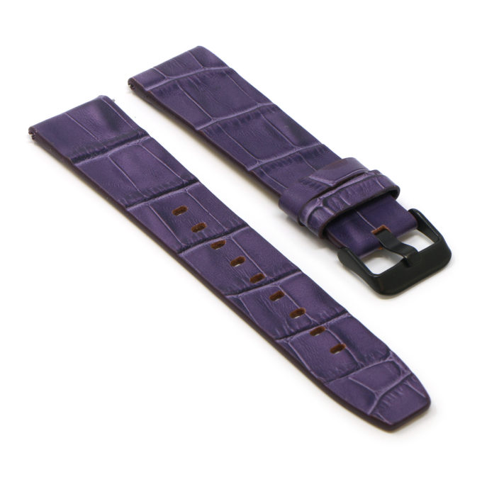 Fb.l29.18.mb Angle Purple (Black Buckle) StrapsCo Crocodile Croc Leather Watch Band Strap For Fitbit Versa