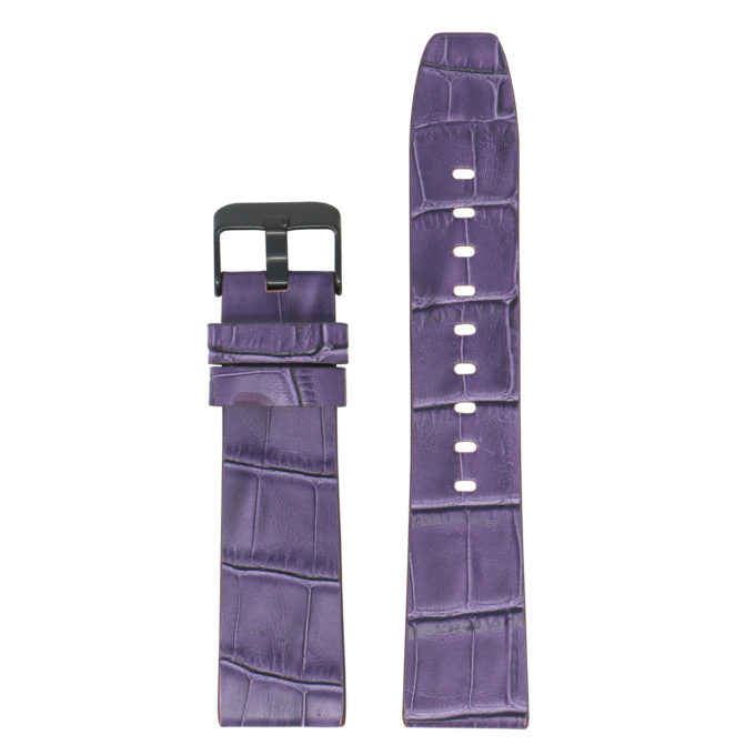 Fb.l29.18.mb Main Purple (Black Buckle) StrapsCo Crocodile Croc Leather Watch Band Strap For Fitbit Versa