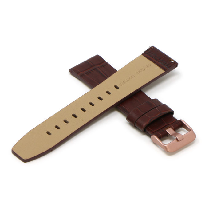 Fb.l29.2.rg Cross Brown (Rose Gold Buckle) StrapsCo Crocodile Croc Leather Watch Band Strap For Fitbit Versa