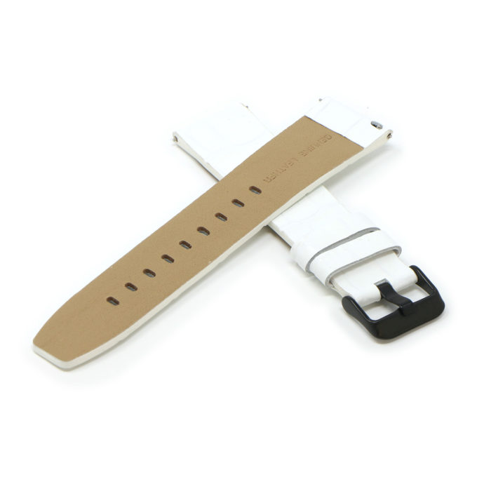 Fb.l29.22.mb Cross White (Black Buckle) StrapsCo Crocodile Croc Leather Watch Band Strap For Fitbit Versa