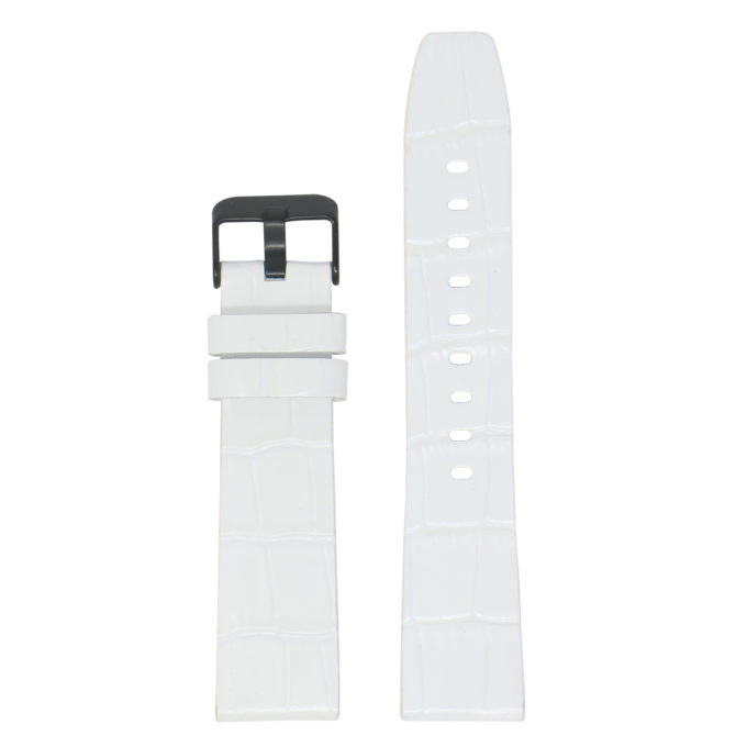 Fb.l29.22.mb Main White (Black Buckle) StrapsCo Crocodile Croc Leather Watch Band Strap For Fitbit Versa